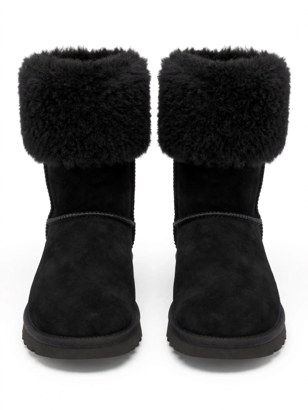UGG Fold-Over Shearling Winter Boots - Black